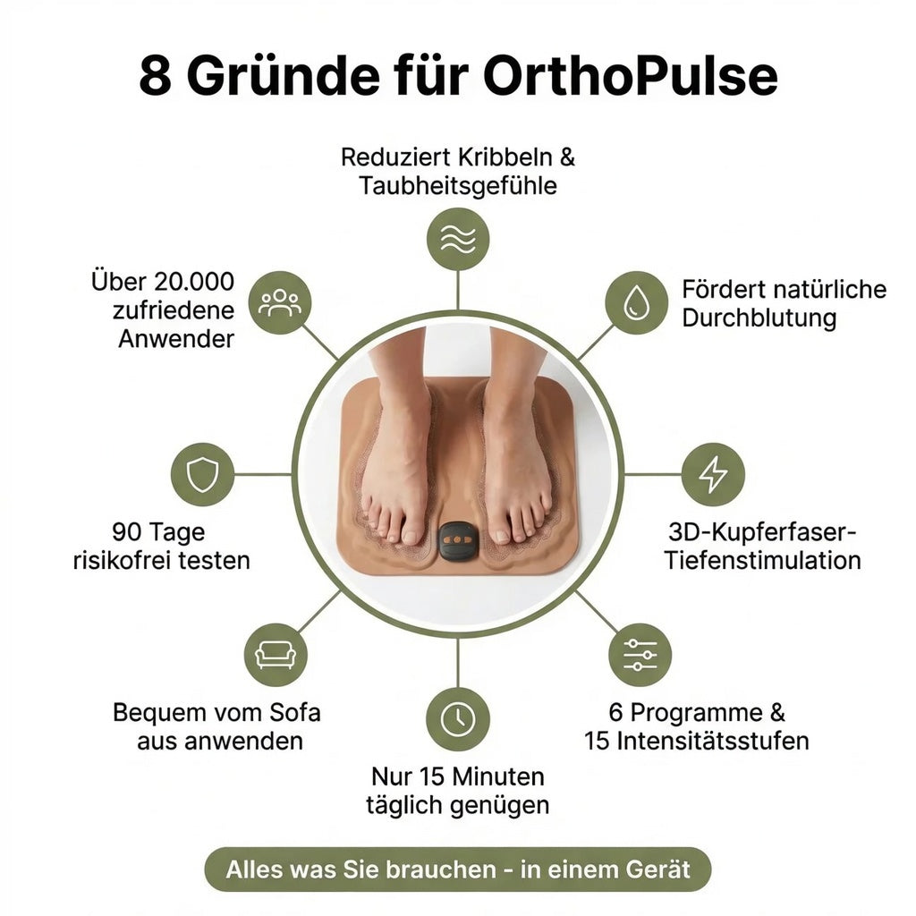 OrthoPulse - Der kabellose Durchblutungsstimulator bei Fußschmerzen & Schwellungen