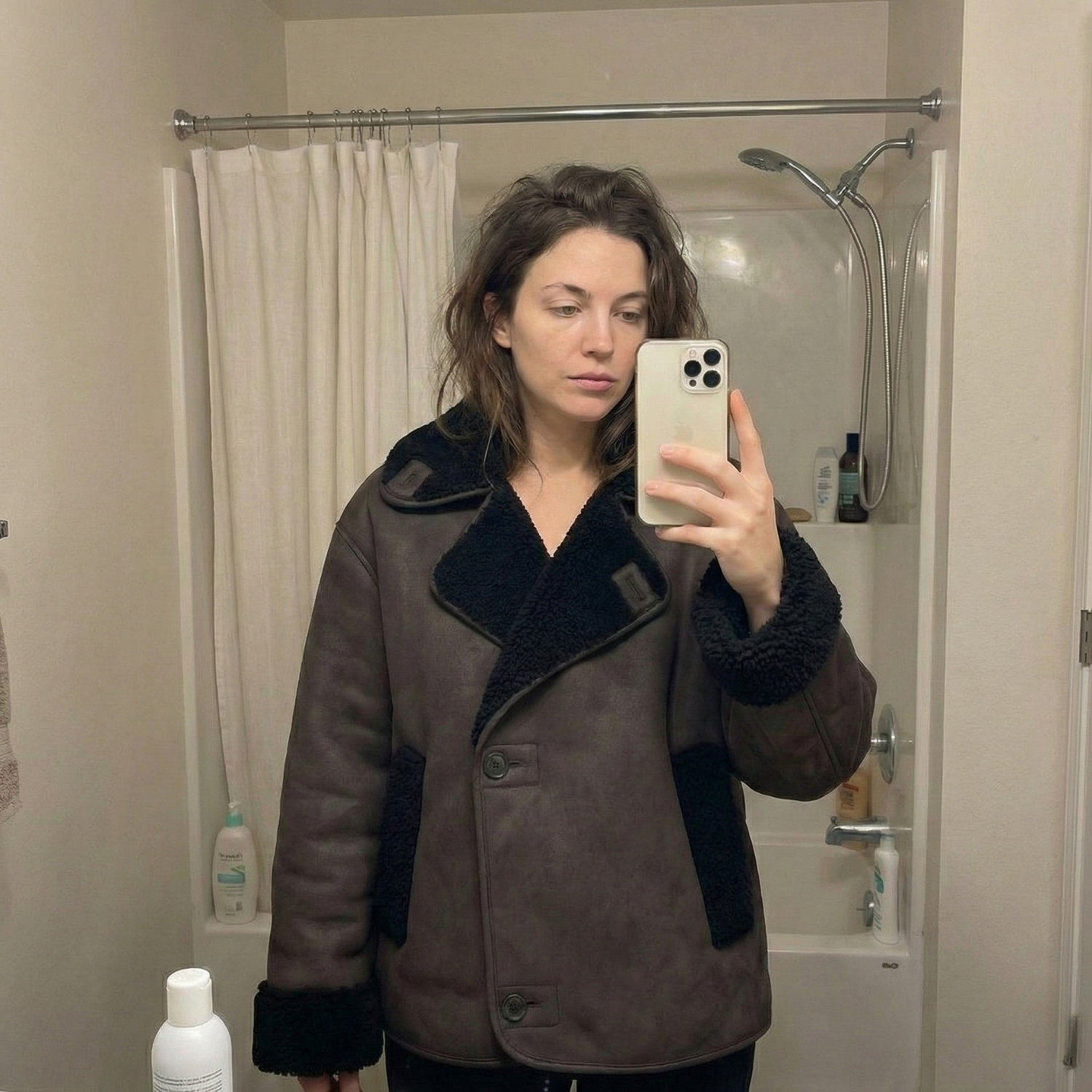 Winter Lederjacke mit wärmendem Innenfutter