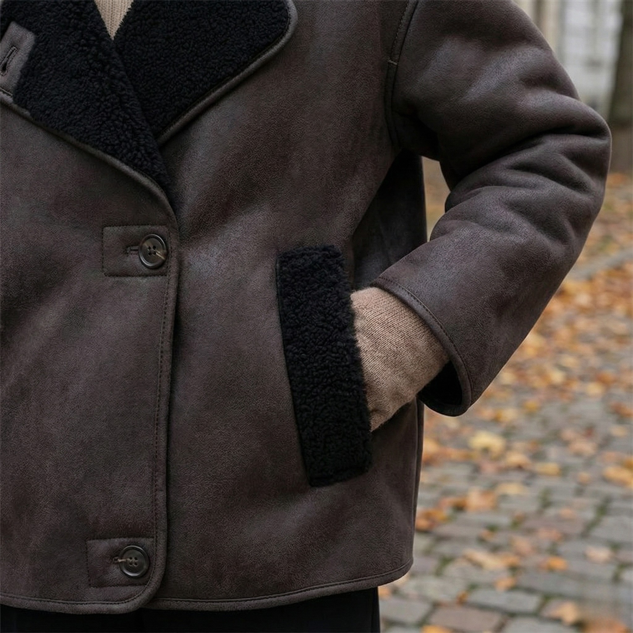 Winter Lederjacke mit wärmendem Innenfutter